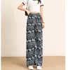 Kvinnors byxor Thailand Elephant Casual Wide Leg Summer Elastic Beach Tour Loose Leisure Exotic Fashion Holiday Costume