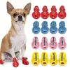 Abbigliamento per cani 4 pezzi Scarpe estive traspiranti Cuccioli Sandali in morbida rete Scarpe da ginnastica antiscivolo per animali domestici Camminate Correre Accessori carini all'aperto