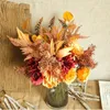 Kwiaty dekoracyjne 1PC jesień róża sztuczna bukiet ślubny z fałszywymi akcesoriami dekoracji vintage domowy wystrój jesieni