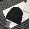 Fashion 100% Wool Knit Beanie Hat Autumn Winter Headline Beanies Warm Men and Women Couple Accessories Flower Casquette Hats and Caps Embroidery Accessories Black