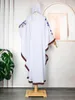 Vêtements ethniques Robes africaines pour femmes Abaya Ramadan Musulman Blanc Hijab Abayas Fleurs brodées Robe longue Robe de soirée de mariage Afrique