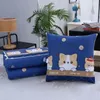 Kudde Lovely Cartoon Animal Throw Quilt 2 In 1 Travel Filt Air Conditioner Office Nap Sofa Car