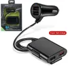 60W 8A Assento traseiro dianteiro 4 portas Carregador de carro USB Carga rápida Carregadores de carro Adaptadores de energia para iPhone 13 14 15 Huawei Samsung S22 S23 F1 com caixa