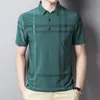 Erkek Polos Yaz Kısa Kollu Polo Polo Tshirt Erkek Gündelik Giyim Buz İpek Gömlek Resmi Ekose Üstler 231219