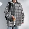 Giacche da uomo Cappotto di lana elegante alla moda Stile coreano Autunno Inverno Camicia di tendenza scozzese di fascia alta con risvolto Giacca ampia Fresca