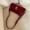 Abendtaschen MBTI Vintage Rot Damen Umhängetasche Einfarbig Luxus Designer Quadratisch Elegant Lässig Achselhöhle Französisch Stil Mode Handtasche