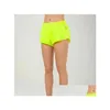 Yoga-outfit Ty Dames Shorts Hoge taille Sportief met voering en zak met ritssluiting Hardlopen Losvallend Workout Gym Y Voor Zomer Ademend Zcby Dro Dhdrn