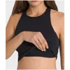 Lu Align Vest Lu Yoga Clothing Gym Sports Bra Outdoor Jogging Fitness Tank Top Women's Underwear Round Collar Vest with Chest Pad Lemon Workout Gry LL