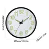 Wall Clocks 12inch Round Clock Non-Ticking Illuminated Energy-Absorbing Numerals&Hands Lighted For Bedroom Living Room