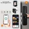 Serrature per porte XSDTS Smart Lock elettronico Tuya Wifi Fotocamera biometrica digitale Scheda di impronte digitali Password Sblocco chiave 231219