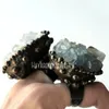 Bandringar RM43259 Massiv Celestite Cluster Crystal Ring Blue Justerbar Halloween 231219