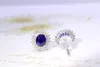 Stud Earrings SFL2023 Sapphire 18 K Gold Jewelry Natural 1.03ct Royal Blue Gemstones For Women