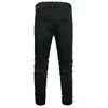 Men's Jeans Painted Black Denim Streetwear Slim Tapered Stretch Pants Trousers