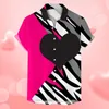 Herren lässige Hemden Herren Valentinstag Fashion Print Top Shirt Solid Farbe kurzärmeligte Stöpsel Button Tops Bluse Outdoor täglich Freizeit