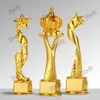 Custom Resin Trophy for Childrens Performances Figurines Miniatures Dancing Tree Singing Goddess Piano Music Competition Gold 231220
