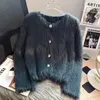 Cardigan tricoté en Imitation vison et cachemire pour femme, pull-over, manteau doux, européen, automne et hiver 2023, 231220