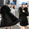 5 14 ans adolescentes filles veste d'hiver plus velours chaud enfants coupe-vent manteau pour col de fourrure à capuche Parkas vêtements d'extérieur pour enfants 231220