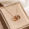 Designer Jewellerys Rose Gold Titanium Naszyjniki Kobiet Tri-Ring Roman wysokiej jakości łańcuch łańcucha łańcucha wiszącego