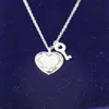 Tasarımcı Marka Aşk Anahtar Kolye Kadın Tiffays Kalp İngilizce Asma Etiketi Gül Altın Sterlling Gümüş 925 Kilit Kemik Logo