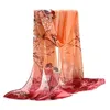 スカーフ160x50cm女性ファッション薄いカササギの花のプリントヒジャーブロングラップレディースショール春夏シルクシフォンスカーフストール