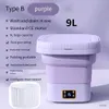 Mini Washing Machines 9L Folding Portable Washing Machine with Dryer for Clothes Travel Home Underwear Sock Mini Ultrasonic Washer Touch Kids