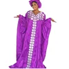 Etniska kläder afrikansk plus -storlek kaftan klänning emborerad full klänning nattdress party casual med halsduk