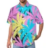 Men's Casual Shirts Summer Palm Trees Blouses Men Plant Print Hawaii Short-Sleeved Graphic Aesthetic Oversized Beach Shirt Gift