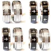 Cluster Ringen 30 stks Draaibare Mannen Ring Rvs Spinner Cross Spin Roterende 8mm Wedding Band Man Punk Partij sieraden