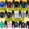 Enfants Kids 22 23 tute da calcio MESSIS 30 MBAPPE HAKIMI SERGIO RAMOS WIJNALDUM maglia da calcio 2022 2023 uniforme maglia manica lunga set da allenamento