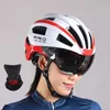 Casques d'escalade Casque de cyclisme pour hommes femmes lunettes détachables casque de sécurité de vélo de montagne EPS casques de vélo respirants moulés intégralement