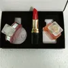 Auf Lager! Marken-Make-up-Set-Kollektion, mattierter Lippenstift, 15 ml, Parfüm, 3-in-1-Kosmetikset mit Geschenkbox für Damen