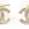 Designer Stud Channel Diamond Woman mini Gold Plated Double Letter C Crystal Rhinestone Pearl Earring Jewelry Wholesale