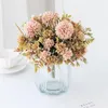 Dekoracyjne kwiaty sztuczne jedwabne hortensje domowe dekoracja wazon wazon świąteczny wieniec wesel