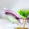 Decorative Figurines Large Size Natural Fluorite Wings Crystal Carving Healing Energy Stone Fashion Home Decoration Birthday Gift 1PCS