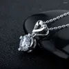 Colliers pendentif ShSimulated Platinum en forme de coeur avec huit coeurs et flèches Collier Zircon