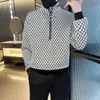 Mannen Lente Hoge Kwaliteit Plaid Casual Sweatshirt Mannelijke Slim Fit Mode Stand Kraag Rits Ontwerp Jassen 3XL M 231220