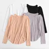 Camisas activas sueltas de manga larga deportivas de secado rápido Top de gimnasio bata de Yoga moda exterior ropa de Fitness camisetas de entrenamiento para mujeres Blusas