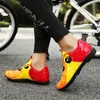 Lock-Free Cycling Shoes Flat Pedal Shoes Men Bike Cleat Sneaker MTB Bicycle Biking Women Indoor Boots Footwear 231220