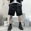 2022 Summer Hip Hop Men Tactical Functional Shorts Multi Pockets Streetwear Pantalons courts Techwear Black WB789