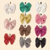Hårtillbehör 1pc 4inch Fable Bow Baby Clips Girls Cotton Plaid Bowknot Hairpins Bows Kids Barrettes Headwear Wholesale