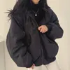 Women's Trench Coats Jmprs Streetwear Thick Warm Women Cotton Parkas Oversize Korean Fashion Double Sided Winter Coat Solid Harajuku Zipper