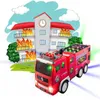Brinquedo infantil de caminhão de bombeiros elétricos com luzes 4D brilhantes Sons de sirene reais sons e vêm mecanismo de bombeiros para meninos 231221