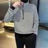 Mannen Lente Hoge Kwaliteit Plaid Casual Sweatshirt Mannelijke Slim Fit Mode Stand Kraag Rits Ontwerp Jassen 3XL M 231220