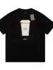 Designer kortärmad unisex par kopp mönster fram och bakre bokstäver logotyp tryckt t-shirt mäns lös casual tryckt kortärmad