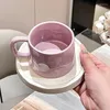 Кружки в европейском стиле, тонкая фарфоровая кофейная чашка 300 мл, послеобеденный чай, десертная кружка для пары, подарок, офисное украшение для воды, дома