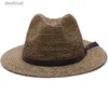 Chapeaux à bord large chapeau seau plus taille 63 cm lafite herbe nouveau panama paille de paille pour hommes et femmes du soleil du soleil de soleil quatre saisons plage soleil hatl231221
