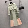 Trench Chic Womens Hit Renkli Rüzgar Dergisi Bahar Sonbahar Kore Gevşek Uzun Palto Kadın İngiliz Çıkar Trençkot Kemer Üstleri