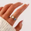 Cluster ringen Bohomia verstelbare zonolie druipende vinger voor vrouwen goud vergulde roestvrij staal open vrouwelijke sieraden geschenken groothandel