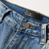 Дизайнерские джинсы Мужские джинсовые брюки для вышивки модные отверстия в брюках США 28-40 Хип-хоп Брюки на молнии для мужских брюк с прямыми ногами изнашивают повседневные штаны