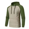 Erkek Hoodies Erkekler Sonbahar ve Kış Günlük Moda Kazak İnce Patchwork Hoodie Sweatshirt için Hafif Sweatshirt